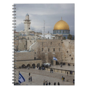 Cuaderno Vista de Western Wall Plaza, tarde en la tarde