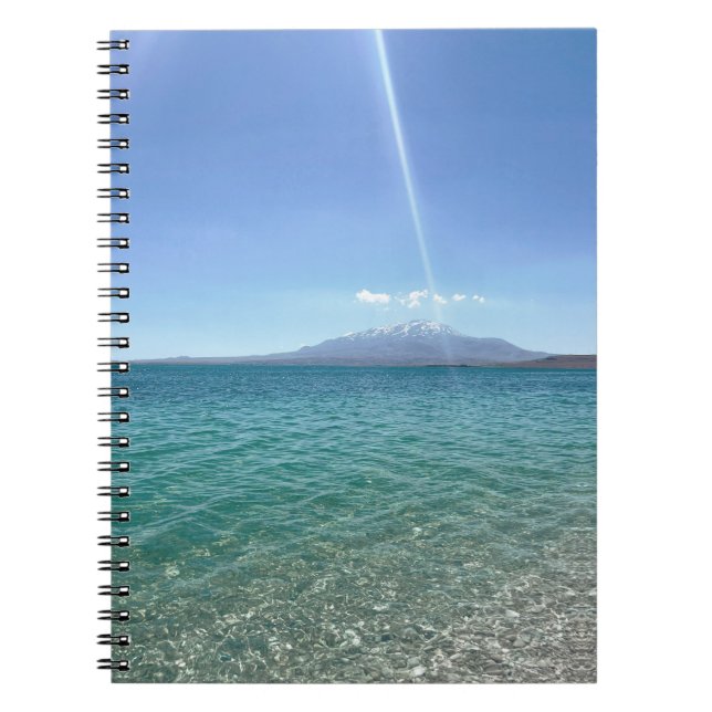 Cuaderno Vista del agua cristalina Blue Sky Beach Vibe Tran (Frente)