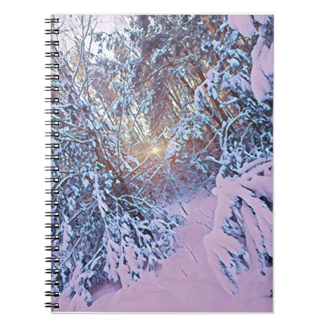 Cuaderno Vista del bosque de invierno (Frente)