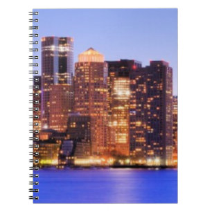 Cuaderno Vista del distrito financiero de Boston céntrica