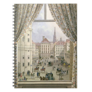 Cuaderno Vista del Freyung, Viena, 1825 (aguazo en pape