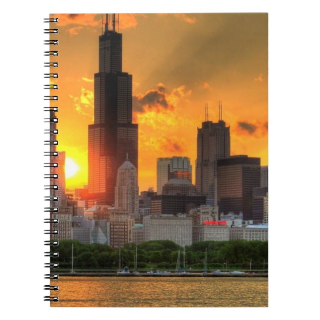 Cuaderno Vista del horizonte de Chicago de Adler (Frente)