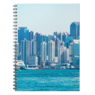 Cuaderno Vista del puerto de Hong Kong a la hora del día. a