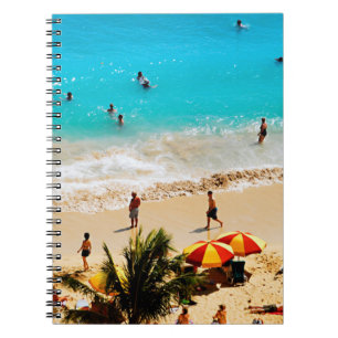 Cuaderno Vista elevada de la escena de la playa de Waikiki,