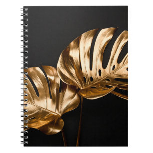 Cuaderno Vista más cercana del trote de monstera pintado en