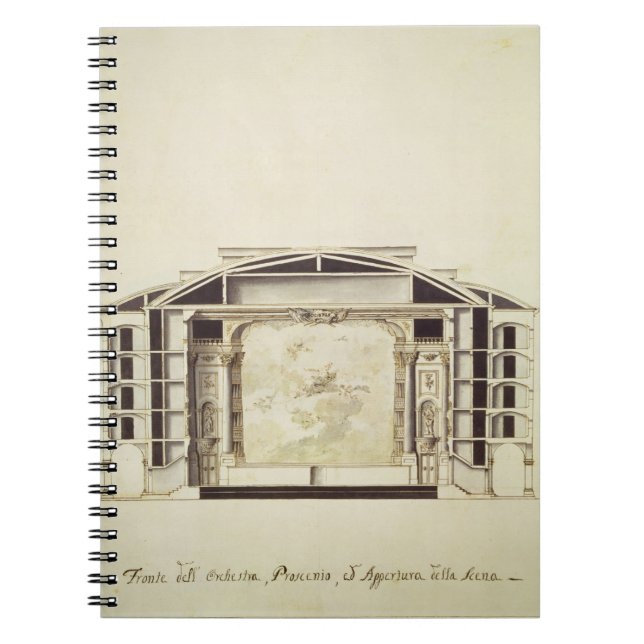 Cuaderno Vista seccionada transversalmente de un teatro en (Frente)