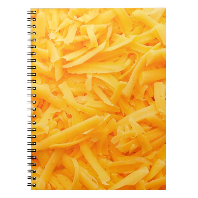 Cuaderno vista superior de queso cheddar rallado (Frente)