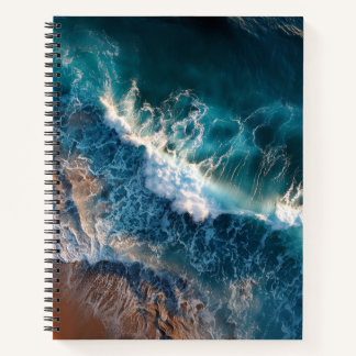 Cuaderno vista superior del bloc de notas de espiral de ond
