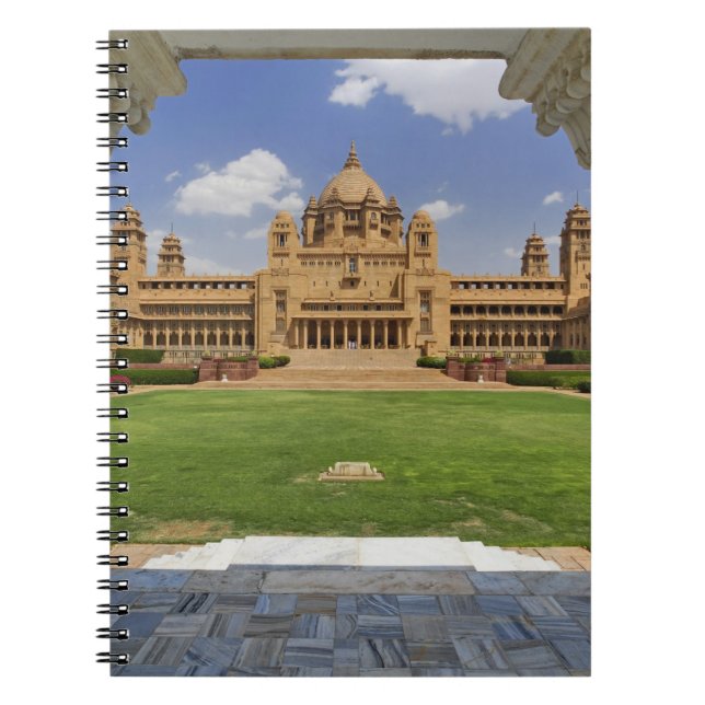 Cuaderno Vista trasera del hotel Umaid Bhawan Palace, Jodjp (Frente)