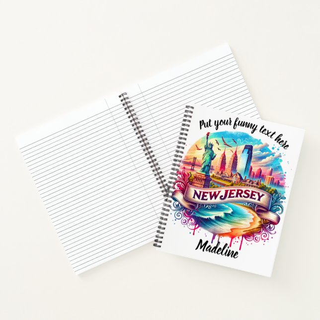 Cuaderno Visual impresionante de la silueta de Nueva Jersey (Interior)