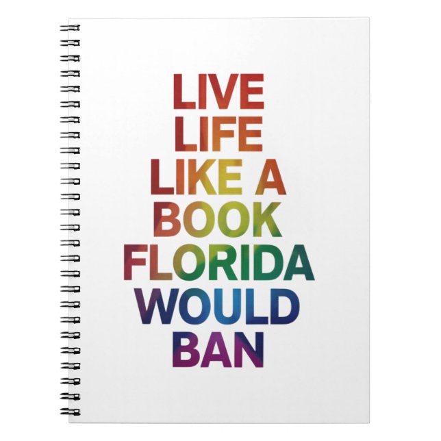 Cuaderno Vive como el libro que Florida prohibiría regalo d (Frente)