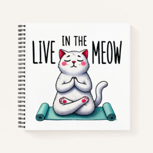Cuaderno "Vive en el Meow" Gracioso Gato Lover