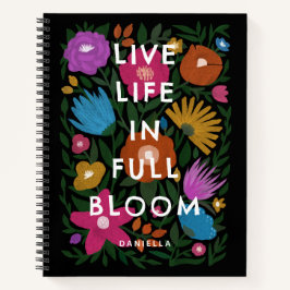Cuaderno Vive la Vida en Floración Completa Floral Negrita