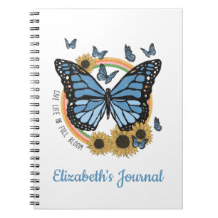 Cuaderno Vive la vida en plena floración mariposas girasole
