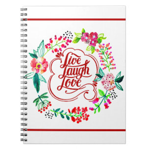 Cuaderno Vive ríe ama floral 