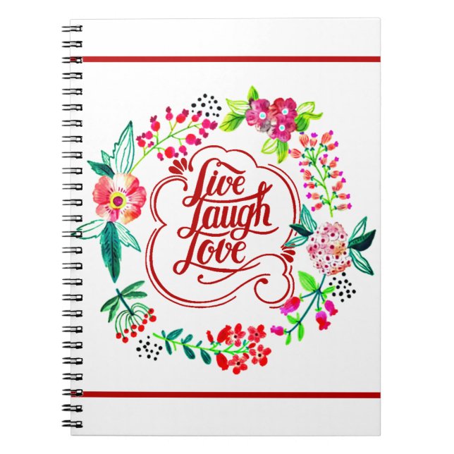 Cuaderno Vive ríe ama floral  (Frente)
