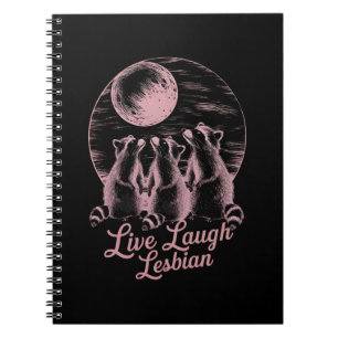 Cuaderno Vive Ríe Lesbiana Mapache Lesbiana Orgullo LGBTQ 