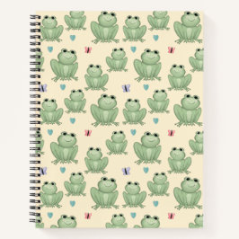 Cuaderno Vivero de rana de acuarela de crema caprichosa
