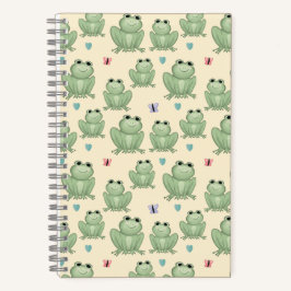 Cuaderno Vivero de rana de acuarela de crema caprichosa
