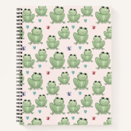 Cuaderno Vivero de rana de acuarela rosa caprichosa
