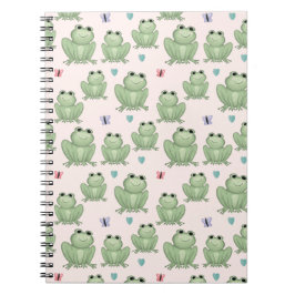 Cuaderno Vivero de rana rosa caprichosa acuarela