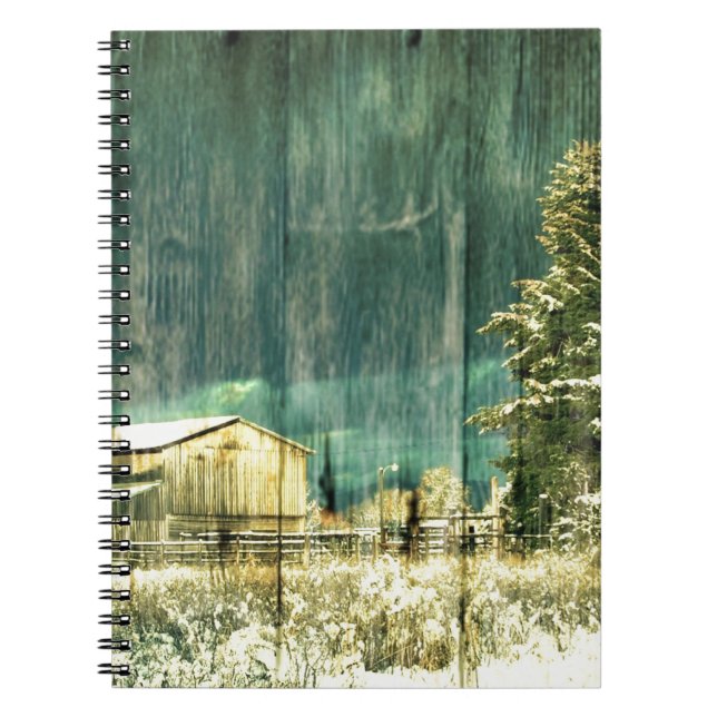 Cuaderno Vivero rústico en la vieja cabaña de madera de bar (Frente)