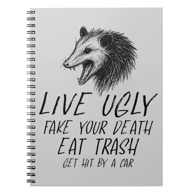 Cuaderno Vivir Falso Falso Tu Muerte Comer Basura Graciosa  (Frente)