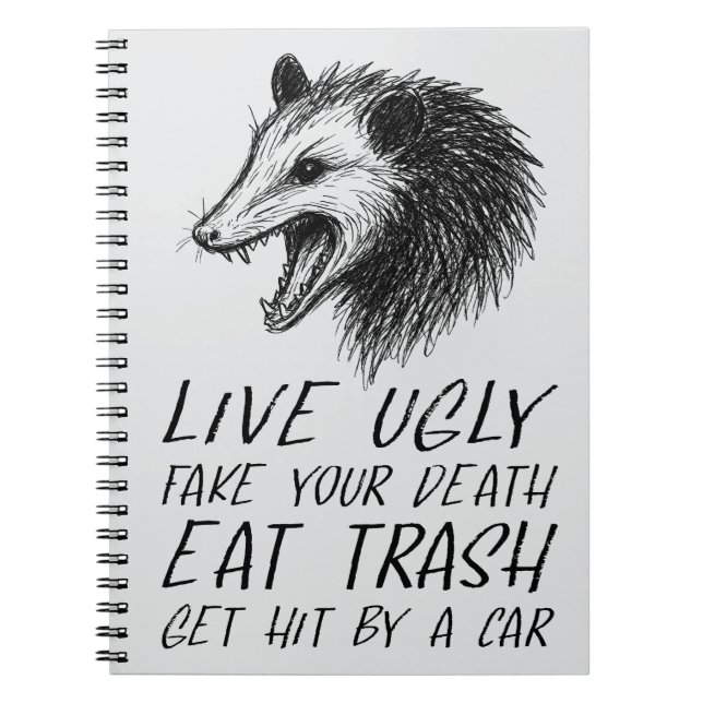 Cuaderno Vivir Falso Falso Tu Muerte Comer Basura Graciosa  (Frente)
