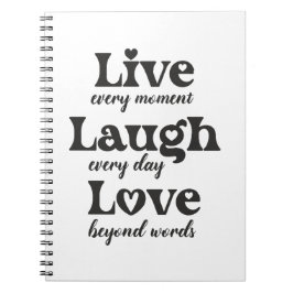 Cuaderno vivir, reír, amar - tres hermosas palabras