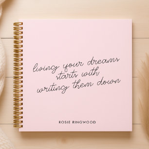 Cuaderno Vivir tus sueños Rubor Pink Journal Notebook