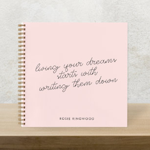Cuaderno Vivir tus sueños Rubor Pink Journal Notebook