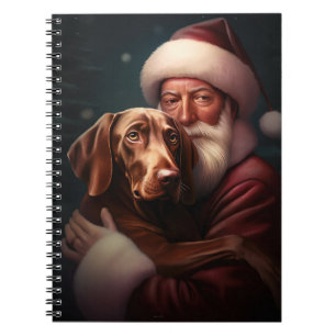Cuaderno Vizsla con Navidades festivos de Santa Claus