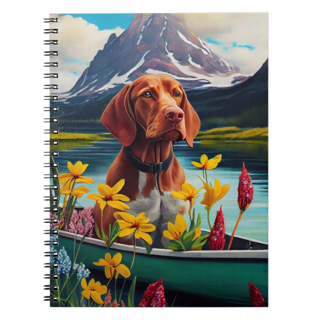 Cuaderno Vizsla en un remo: Una aventura escénica (Frente)