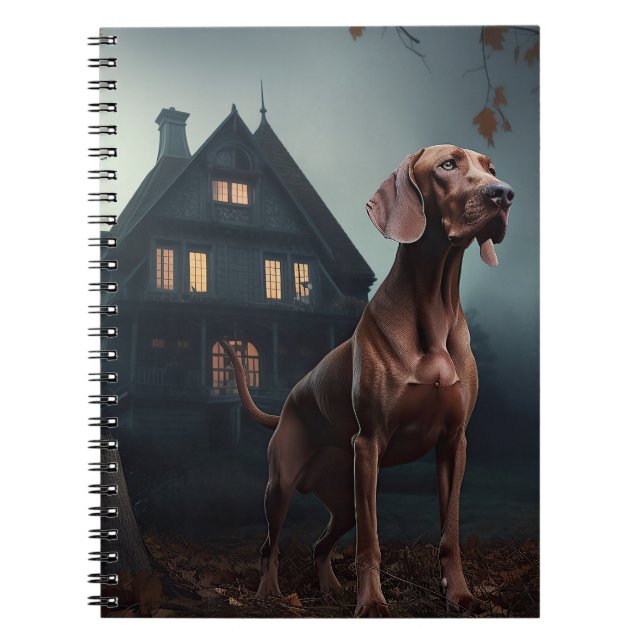 Cuaderno Vizsla Halloween Espantoso (Frente)