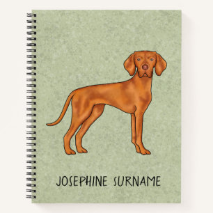 Cuaderno Vizsla Húngara Perro Puntero Cuto Con Texto Person