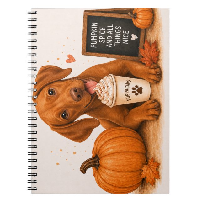 Cuaderno Vizsla Otoño Calabaza (Frente)