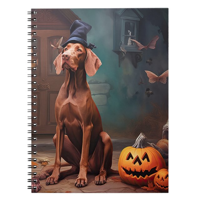 Cuaderno Vizsla Pumpkins Halloween Scary (Frente)