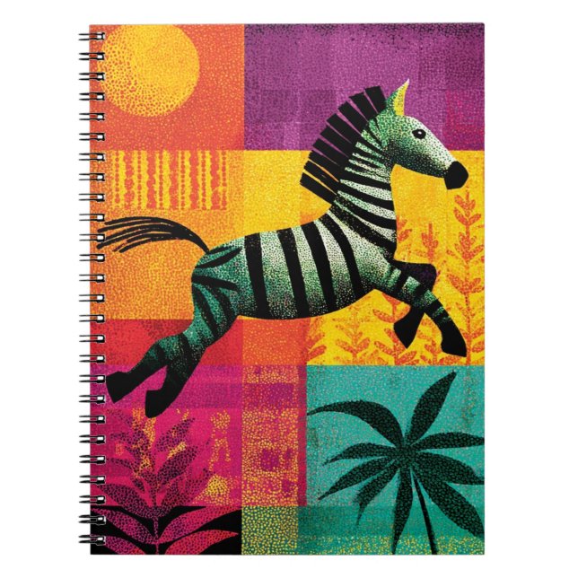 Cuaderno Volando zebra jungle pop (Frente)