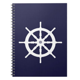 Cuaderno Volante en fondo de los azules marinos