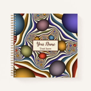 Cuaderno Volar hacia arriba, nombre abstracto fractal moder