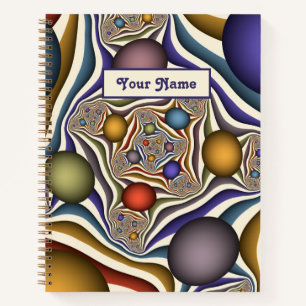 Cuaderno Volar hacia arriba, nombre abstracto fractal moder