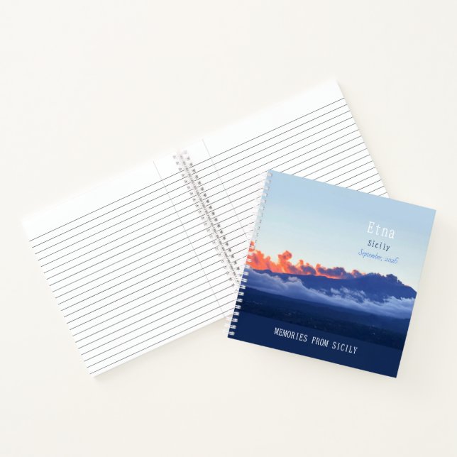 Cuaderno Volcán Etna Fumando en la Tarde (Interior)