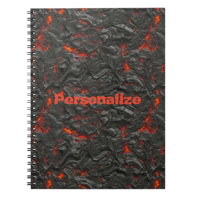 Cuaderno Volcán lava de los molten negro y rojo (Frente)