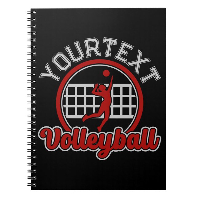 Cuaderno Voleibol ADD NAME Spike Ball Ataque Deportes de Eq (Frente)