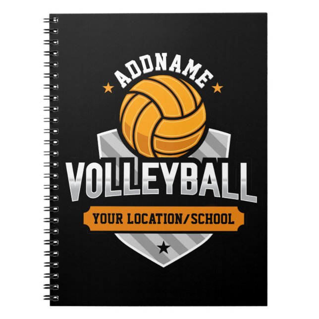 Cuaderno Voleibol ADD TEXTO Escuela Varsity Team Player (Frente)