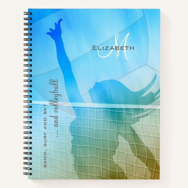 Cuaderno Voleibol chica en la playa (Anverso)