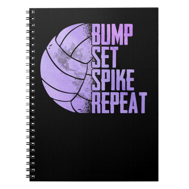 Cuaderno Voleibol Deporte Lover Bump Set Spike Voltaje Repe (Frente)