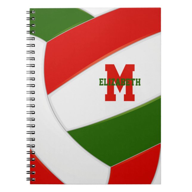 Cuaderno Voleibol masculino de chicas personalizados de col (Frente)