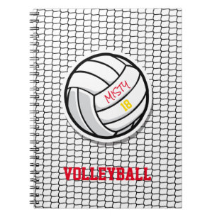 Cuaderno Voleibol Neto Personalizado Jugador Nombre Número 