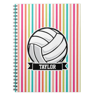 Cuaderno Voleibol personalizado en franjas coloridas